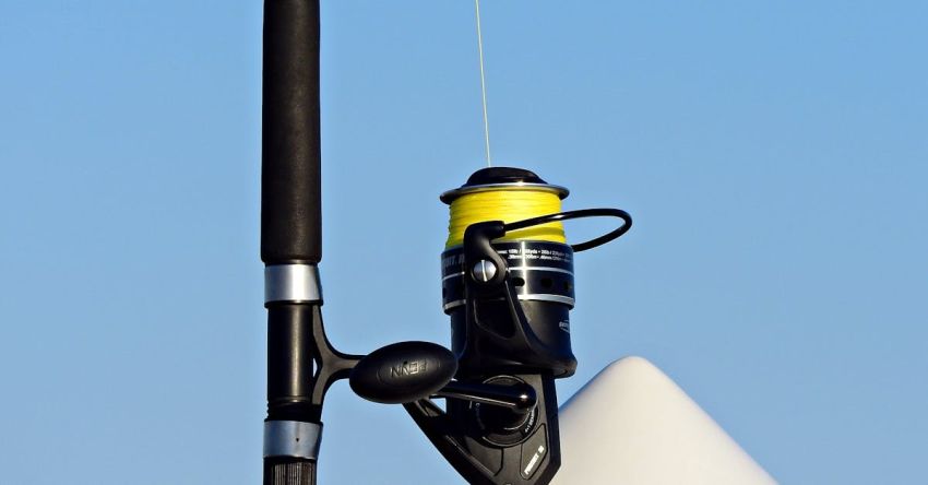 Cruise Line - Fishing rod with line placed in boat