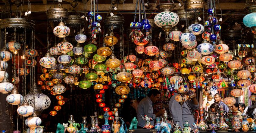 Grand Bazaar - Traditional Lanterns at the Grand Bazaar, Istanbul, Turkey